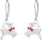 Rentier Ohrringe für Damen - 925 Sterling Silber CZ Tier Baumelnde Ohrringe - Weihnachtsfeier Schmuck Geschenke für Frauen