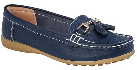 Boulevard Wide L646 Womens Extra Wide EEE Fitting Saddle Loafer Shoes