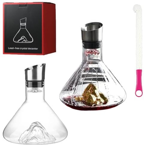 1500ml Revella Wine Decanter,Revella Crystal Clear Wine Decanter,Crystal Wine Decanter,Wine Carafe Decanter,Wine Aerator Decanter,Iceberg Decoration On The Bottom for Christmas (Mix)