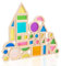 WOODENFUN 32 Stücke Regenbogen Acryl Bausteine Lichtblöcke Montessori Kinderspielzeug Kautschukholz Bausteine Transparent Regenbogen Acryl