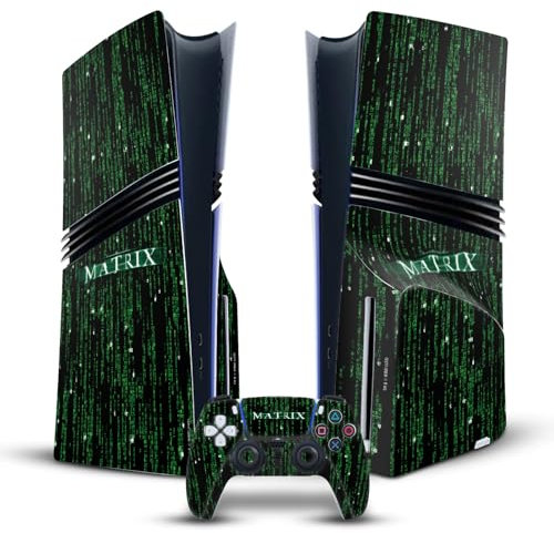 Head Case Designs sous Licence Officielle The Matrix Codes Art Clé Vinyle Autocollant De Jeu Peau Autocollant Compatible avec Sony PlayStation 5 PS5 Pro Disc Edition Console & DualSense Controller