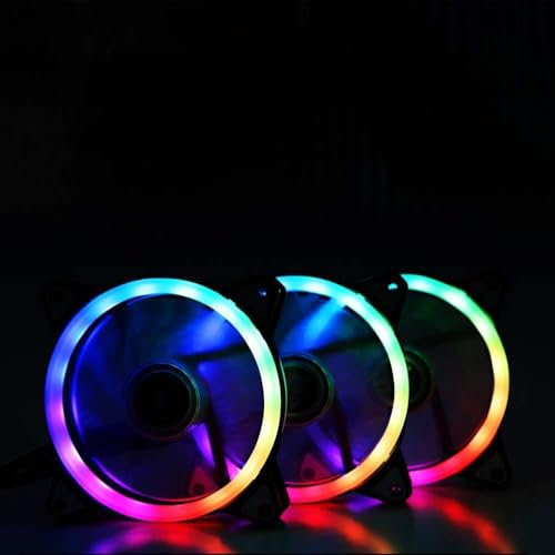PC Fans 3 Pack RGB Cooling Fan Set for Computer Case - 120mm RGB Case Fan with LED Light, High Airflow and Low Noise PC Fan for Gaming Desktops