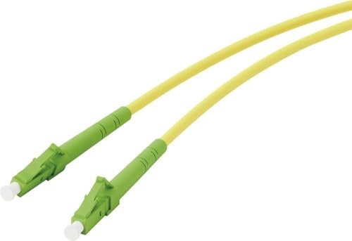 VIVANCO 45713 Glasfaser Netzwerkkabel, Patchkabel LC 5m Neongelb, Neongrün extrem dünn, Flexibel, Flexibler Innenleiter