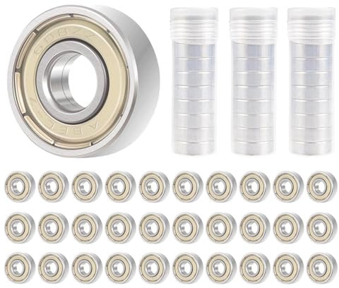 608zz Kugellager, 30 Stück Metall Double Shielded Miniatur Rillenkugellager, Kleine Kugellager für Skateboard Roller Inline Skates(COLOR:wie gezeigt)