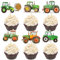 Ephlyn 36Pcs Farm Tractor Cupcake Toppers Farm Themed Happy Birthday Party Cake Decoration Baby Shower Construction Party Car Tractor Birthday Decorations Supplies