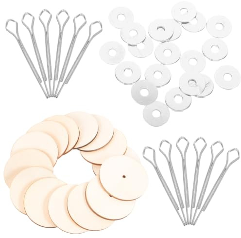 Garneck 40mm Puppen-Gelenke 20er Set abnehmbare Splinte Gelenkverbinder | Holzfaserplatte Hölzerne Puppengelenke Zubehör Puppenzubehör Diy Puppenherstellung Handwerk Drehbare Gelenke FüR Teddybär