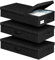 mepure 3 Pack Under Bed Storage Box with Lid, Sturdy Side & Bottom Support Underbed Storage, Foldable & Stackable Storage Boxes，Clothes, Bedding, Wardrobe Organiser,79x40x15cm, Black