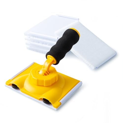 VOOMEY Paint Edger, 360° Rotation Handle Paint Edger Trimmer with 5pcs Replace Pads, Corner Walls & Ceilings Pad Painter, Edge Painting Tool for Wall Paint Pad Applicator