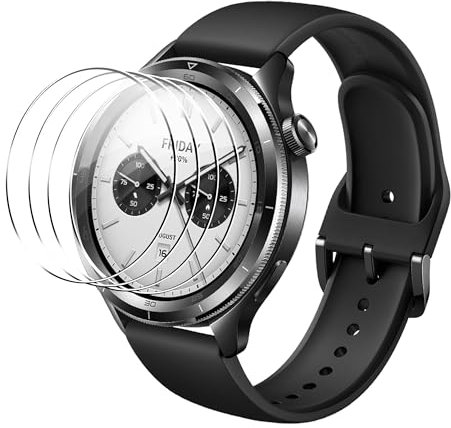 zZjoOoj 4 Pièces Verre Trempé Compatible avec Xiaomi Watch S4 Protection Écran, 9H Dureté sans Bulles Protection Décran Anti-Huile/Anti-Rayures pour Xiaomi Watch S4,HD Clear