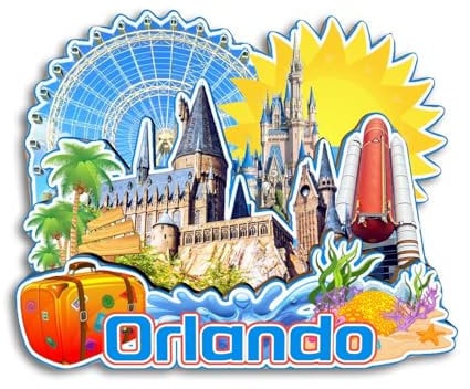 Quwsne Refrigerator Magnet Orlando Florida America Fridge Magnet City Travel Souvenirs Tourist Gifts 3D Classic Landmarks Handmade Crafts Home Decoration -4078