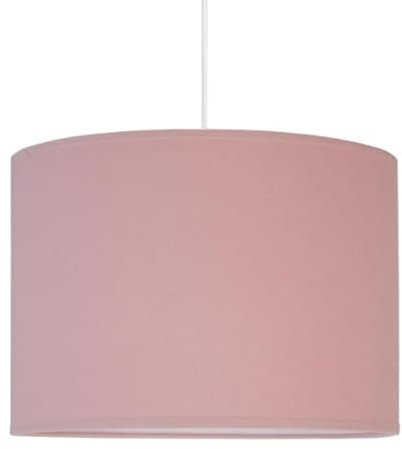 youngDECO Hängeleuchte 1xE27, Hängelampe aus Baumwollstoff, Pastellrosa, Stofflampenschirm Ø28cm, Pendelleuchte für Schlafzimmer, Wohnzimmer, Kinderzimmer und Babyzimmer, Hergestellt in der EU