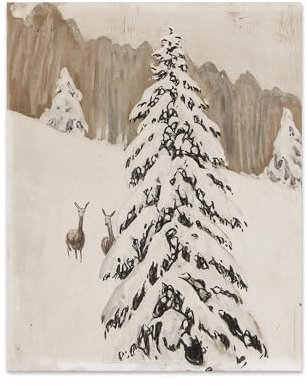 Bilder Weihnachtsbaum Leinwand Mit Kiefer Holzrahmen Moderne Wandbilder Wohnzimmer,Kunstdruck Wandbilder Deko Gemälde Für Wohnzimmer Schlafzimmer,Bilder Wohnzimmer,Leinwandbild 20X30Cm