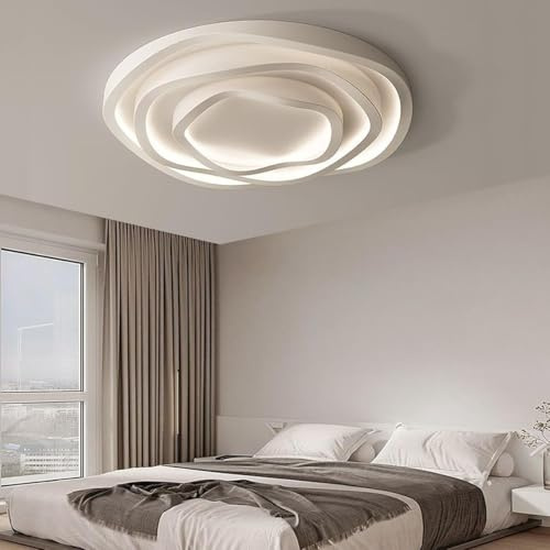 Bellastein Modern LED Deckenleuchte, Weiß LED Dimmbar Deckenlampe 3000K-6000K Rose Blume flower lamp Mit Fernbedienung, Für Schlafzimmer wohnzimmerlampe Kinderzimmer Küche Flur Deckenlicht (B)