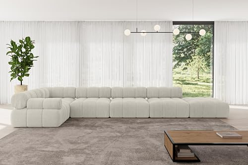 ALTDECOR Modulares Sofa Ecksofa in L-Form Corner modular Sofa Eckcouch Couch Wohnlandschaft Cauchsofa Polstersofa Felto-L3-475x190x70 cm Hellgrau