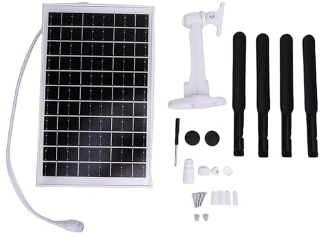 Mumusuki Solar Powered 4G LTE Modem Router, 7 Days Solar Power IP66 Water Proof, WiFi Extender and Modem 300Mbps 18000mAh Battery 150M Range for Outdoor Camping RV (White Antennae)