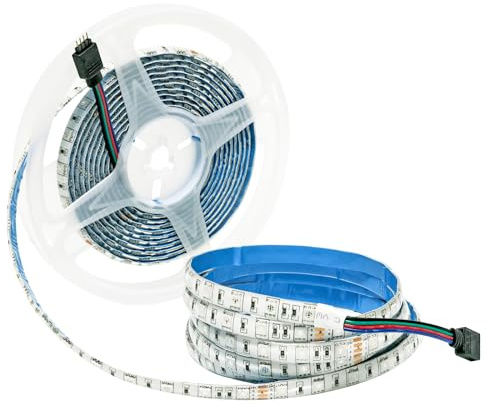 Tyun 24V RGB LED Streifen Licht, 5M Strip Lichtband Farbwechsel SMD 5050 IP65 Wasserdicht 300 LEDs Band Leiste für Schlafzimmer, Küche Dekoration