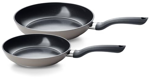 Fissler Essential/Keramik-Pfannen Set 24 cm & 28 cm – hergestellt ohne PFAS/PTFE – nachhaltige beschichtete-Bratpfanne aus recyceltem Aluminium – induktionsgeeignet, Made in Germany