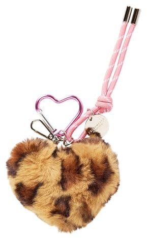 SEIDENFELT MANUFAKTUR Schlüsselanhänger Furry Heart Charm Leo/Light Pink braun