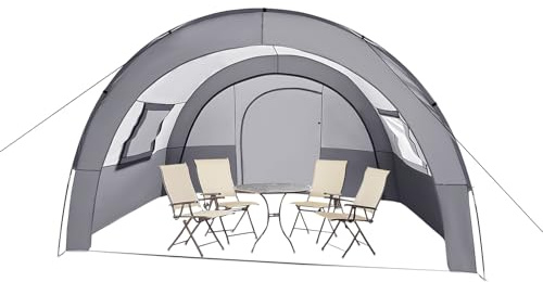 Tunnelzelt für 6 Personen, Wasserdicht (1500mm) & UV-Schutz 50+, Familienzelt mit Stehhöhe, Großes Campingzelt mit Tragetasche für Camping, Wandern, Familien Outdoor-Aktivitäten, Schnellaufbau, Grau
