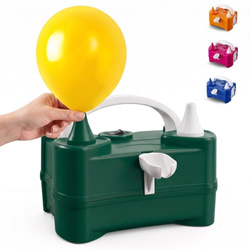 Active 100 Electric Balloon Pump, Portable Dual Nozzle Air Pump for Balloons 220v-240v 600w, Balloon Machine for Bulk Balloons Filling, Balloon Pump for Outdoor Recreations