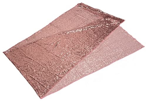 Rideau Décoratif en Tulle Rose Gold, Décoration pour Fête, Mariage, Fond Photographie Sequin Brillant 235x61cm - Design Résistant, Brillance Élégante, Usage Polyvalent