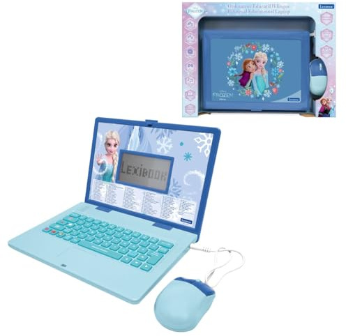 Lexibook, Die Eiskönigin JC601FZi1LXB Lerncomputer | Englisch/Französisch, 164 Aktivitäten, Mathematik, Logikspiele, Musikmodus, großes LCD-Display, Blau