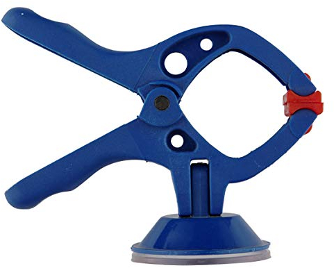 wolfcraft I 3638100 I microfix Federzwinge mit Saugnapf I 2 Stück I verwendbar in Haushalten I geeignet für Hobby, Garten, Auto, Freizeit & Camping I rückstandsfreie Fixierung I bewegliche Spannbacken