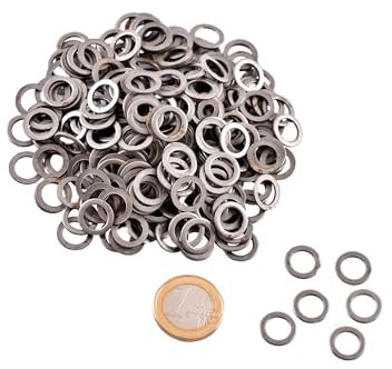 Ulfberth 1kg Paket lose Flache Kettenringe, gestanzt, ID8mm Kettenhemd, Kettenhaube Kettenkragen Kettenbeinlinge