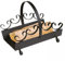 Holzkorb Kamingarnitur Kaminzubehör - schwarz beschichtet, Höhe - 31.5 cm
