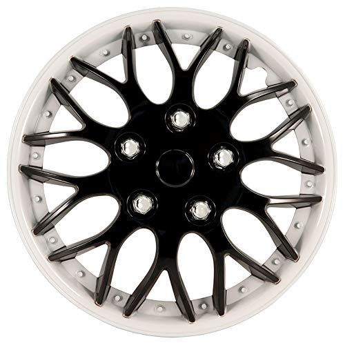 AUTO-STYLE Satz Radzierblenden Missouri 14-Zoll Schwarz/Weiß unrandet