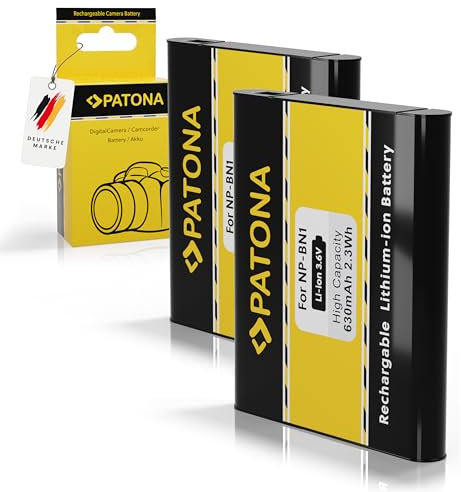 PATONA 2X Batterie NP-BN1 Compatible avec Sony CyberShot DSC T99 TX100V W830 WX220 QX100