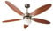 Zephir, Ventilatore da Soffitto, 5 Pale in Legno, Ventilatore con Luce, Diametro 130 cm, Funzionamento con Telecomando, Funzione Reversibilità, Colore marrone