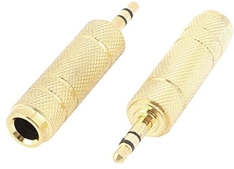 Sourcingmap 3,5 mm en Prise mâle de 6,5 mm vers Jack Femelle stéréo Plaqué Or-Lot de 2