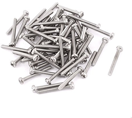 sourcing map M2 x 15mm 304 Edelstahl Kreuzschlitz Phillips Pan Kopf Schrauben 60 Stk