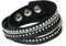 Unique Gems Damen Strass Armband Wickelarmband Kristalle schwarz weiß edles Alcantara Nieten mit Druckknöpfen zum verstellen