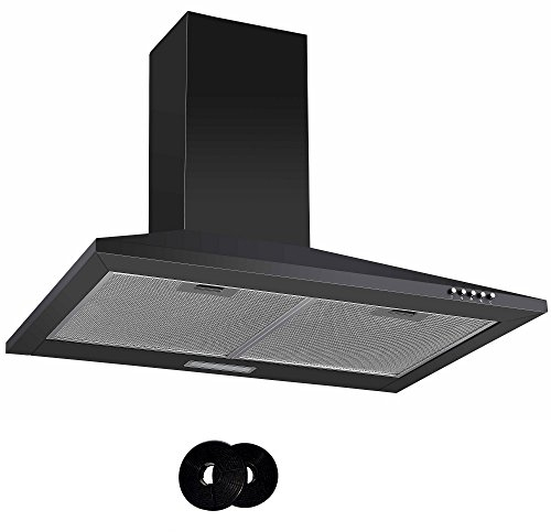 Cookology CH700BK 70cm Chimney Cooker Hood in Black & Filters