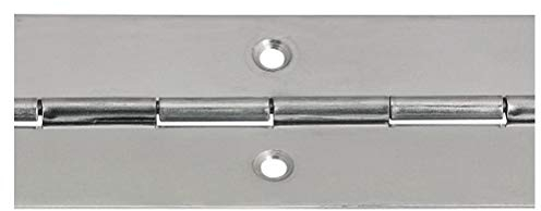 Gedotec Tür-Scharnier vernickelt Klavierband Metall Türband gelocht zum Schrauben | Länge: 3500 mm | Scharnier kürzbar | Breite: 25 mm | Stahl vernickelt | 1 Stück - Stangenscharnier 3,5 Meter