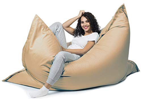 sunnypillow XXL Sitzsack, Riesensitzsack Outdoor & Indoor 180 x 145 cm mit 380L Styropor Füllung Sessel für Kinder & Erwachsene Sitzkissen Sofa Beanbag viele Farben und Größen zur Auswahl Beige