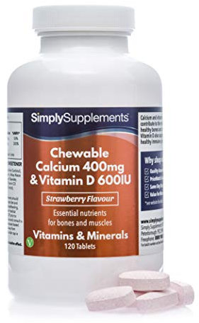 Chewable Calcium & Vitamin D3 | Supports Bone & Muscle Function | Delicious Orange Flavour | Vegetarian Friendly | 120 Tablets = 2 Months’ Supply | GMP-Certified & UK-Made