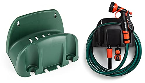 PLASTIFIC Support mural pour tuyau d'arrosage - Support de fixation pour clôture - Vert