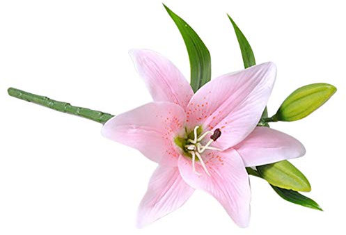 1 fiore artificiale di giglio finto, per casa, ufficio, bar, matrimoni, decorazione per feste, rosa, 1