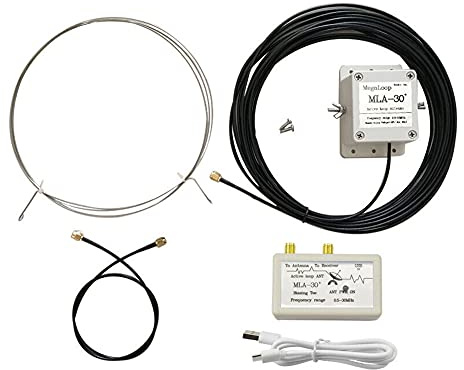 grade Version Loop Antenna MLA-30+ Plus 0.5-30MHz Rainproof Ring Active Receive Antenna Low Noise Medium Short Wave