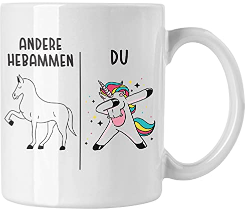 Trendation - Best Hebamme Tasse Spruch Geschenk Dankeschön Hebamme Danke (Weiß)