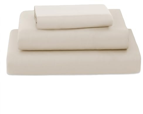 Poligino Lenzuola Matrimoniali 180 - Completo Lenzuola 4 Pezzi in Microfibre - Lenzuolo con Angoli - Lenzuola Sopra - 2 Federa 50x80 - Lenzuola Matrimoniali 180x190/200cm Beige