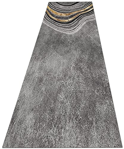 Läufer Teppich Flur rutschfest Graue schmale Läufer Teppiche, Flur Hall Runner schmale Teppiche 1m 1,5 m 2m 2,5m 3m 3,5m 4m 4m 4m 5m 5,5m 6m extra lang grau Runner Teppich - Breite 60 cm 70 cm 80 cm 1