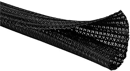 Kable Kontrol 100 Ft - 0.25 Inch Cord Organizer Cable Sleeve Wire Loom tubing Cord Cover for Cable Management - Cord Hider from Pets - Self Closing Split Braided Wire wrap - Black
