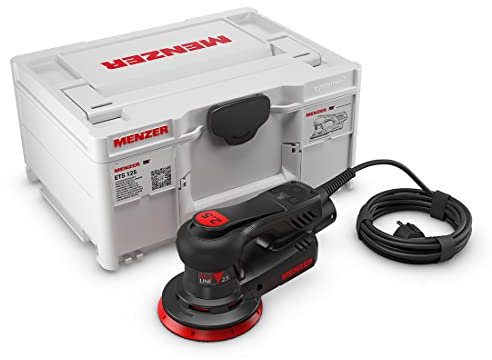 MENZER Levigatrice Rotorbitale ETS 125 2.5 (Levigatura Fine e Lucidatura) incl. systainer³, 3 Platorelli, Protezione per Platorello Multi-Foro, Interface Pad, Dischi Abrasivi