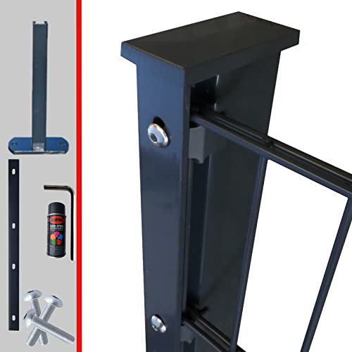 Doppelstabmattenzaun Komplettset 6/5/6mm in Anthrazit RAL7016 – Stabmattenzaun Gartenzaun - Pfosten mit Abdeckleiste und Zubehör Zaunhöhe: 1830 mm Zaunlänge: 10 m