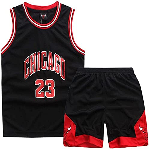 DaceStar Basketball Trikot Kinder 2 Stücke,Jungen & Mädchen Training Trikot,Mode Basketball Kleidung Kinder, Basket-ball Jersey, Basket-ball T-shirt + Shorts(L)