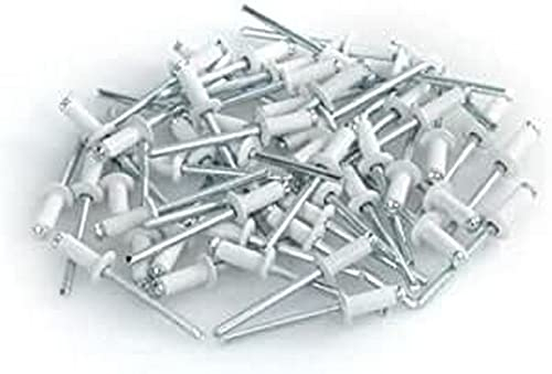 Lampa 59583 Lot de 50 Rivets aveugles en Aluminium pour Support de Plaque d'immatriculation - Blanc